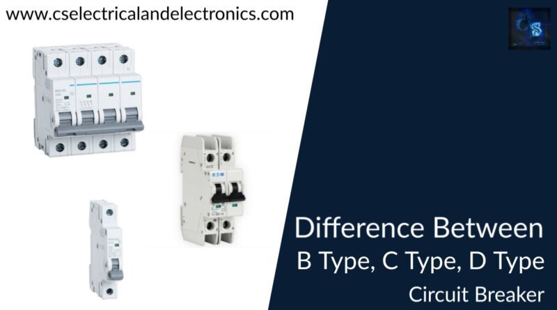 difference between b type c type d type circuit breaker