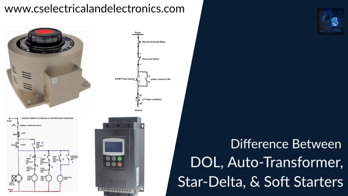 WHAT IS THE DIFFERENCE BETWEEN DOL ,STAR-DELTA,SOFT STARTER & VFD STARTER ?