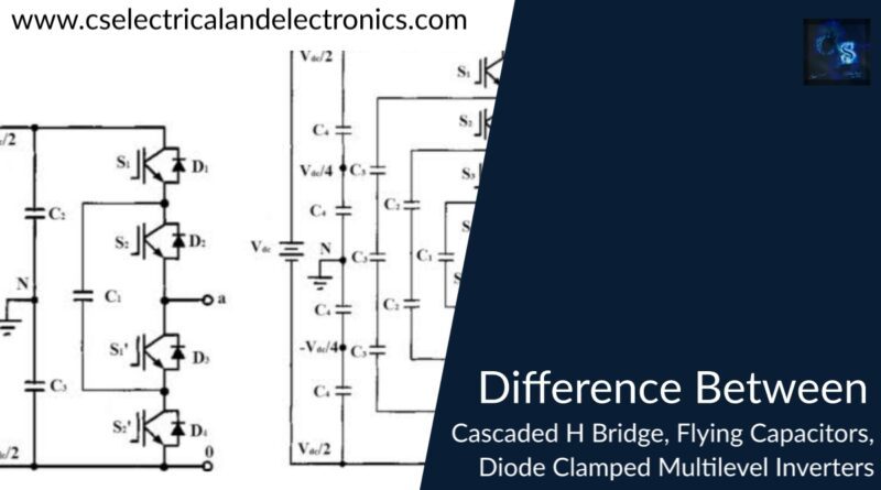 difference between cascaded h bridge, flying capacitors, diode Clamped Multilevel Inverters