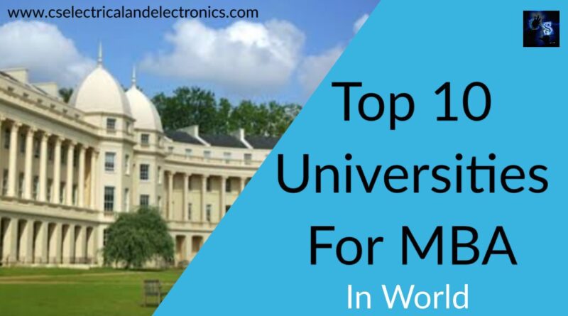 Top 10 Universities For MBA in World