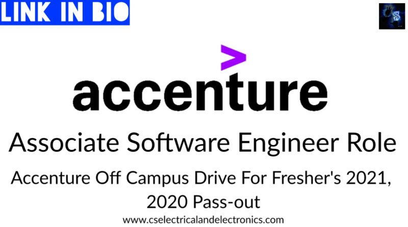 Accenture Off Campus Drive For Fresher_s 2021, 2020 Pass-out