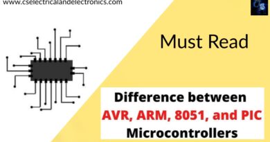 difference between avr, arm, 8051, pic