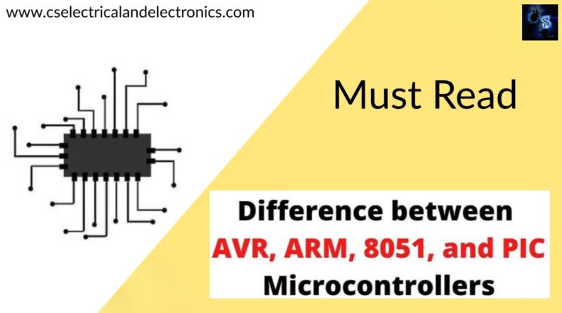 difference between avr, arm, 8051, pic