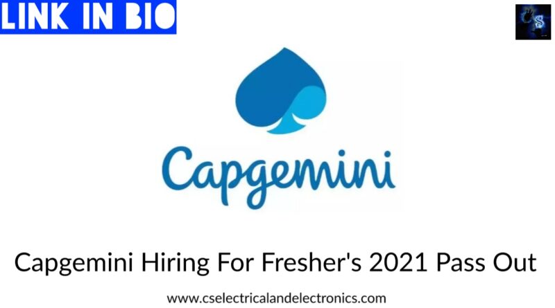 Capgemini Hiring For Fresher_s 2021 Pass Out
