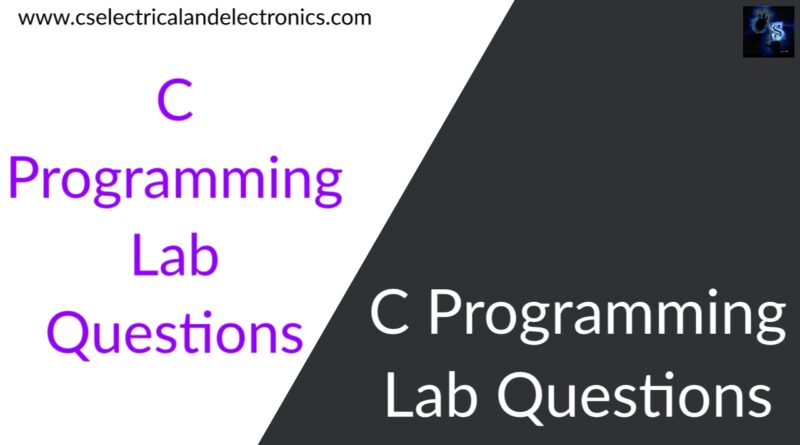 c Programming lab Questions