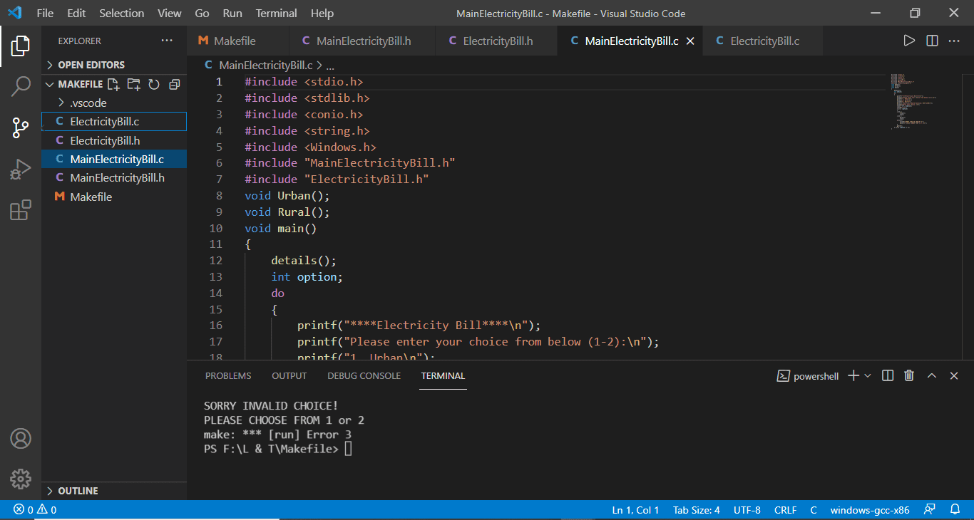 How To Create Multiple Files And Makefile In VS Code On Windows