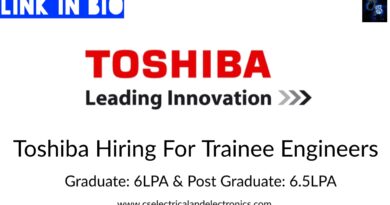Toshiba Hiring For Trainee Engineers