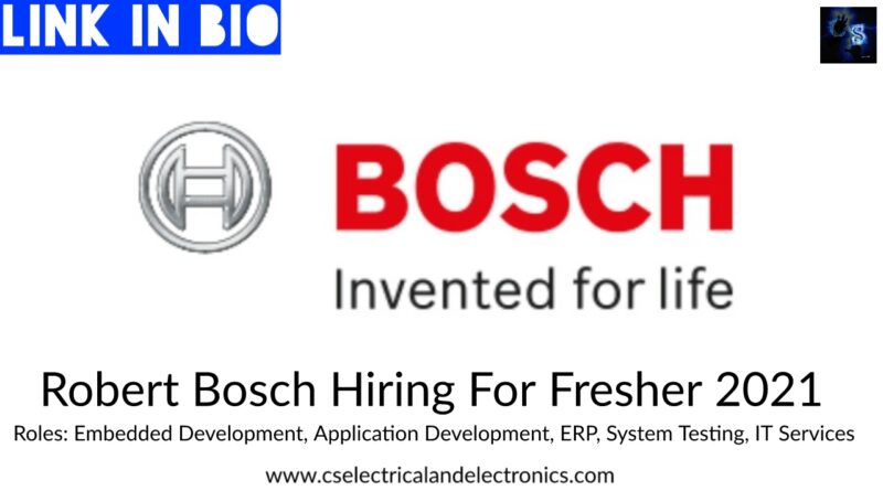 Robert Bosch Hiring For Fresher 2021
