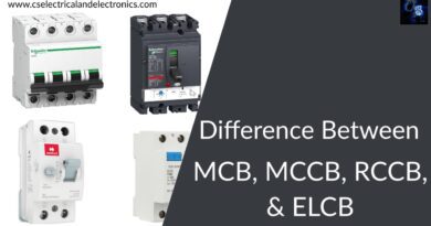 difference between MCB, MCCB, RCCB, ELCB