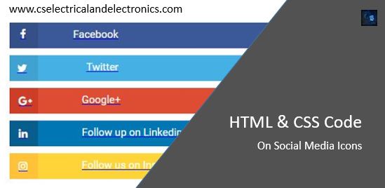 HTML And CSS Code On Social Media Icons For Developers