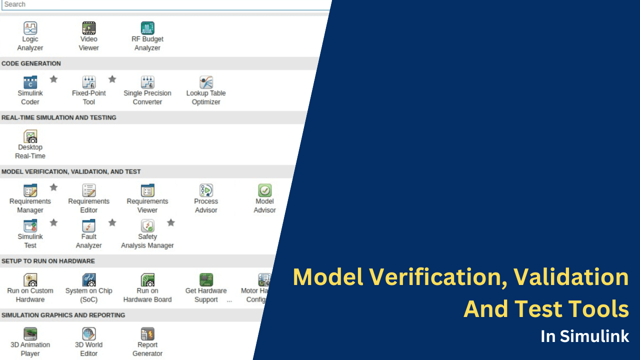 Model Verification, Validation, And Test Tools In Simulink